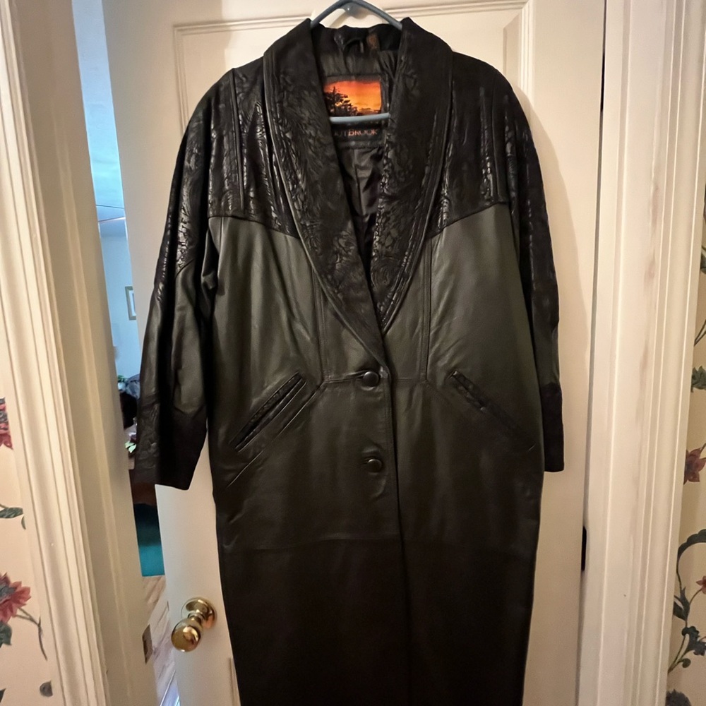 Black Leather Women's Coat